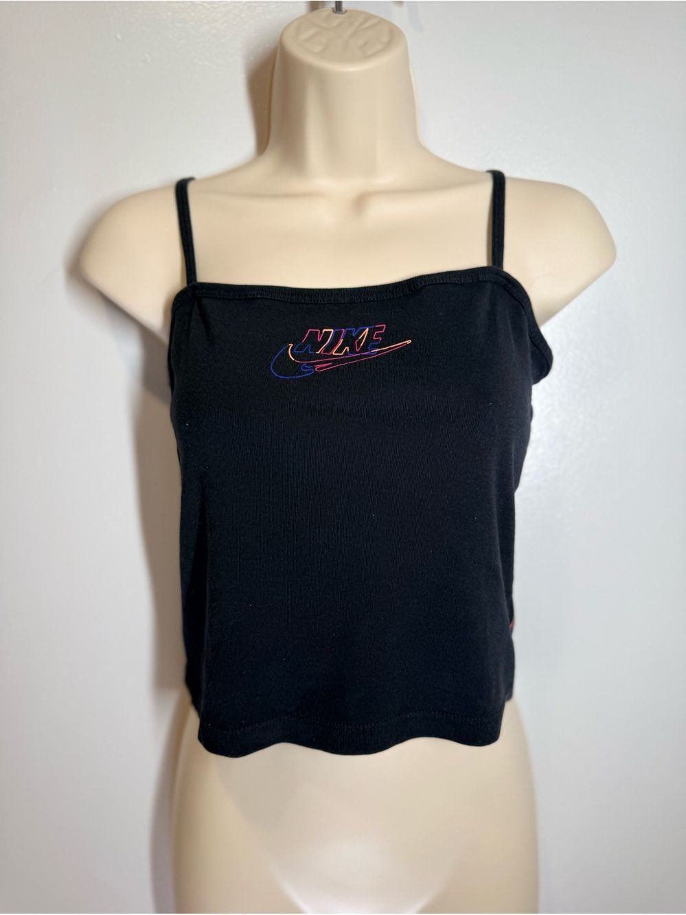 Nike Black Spaghetti-Strap Logo Camisole Small